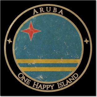 Vintage Aruba USA North America United States Flag Posters and Art